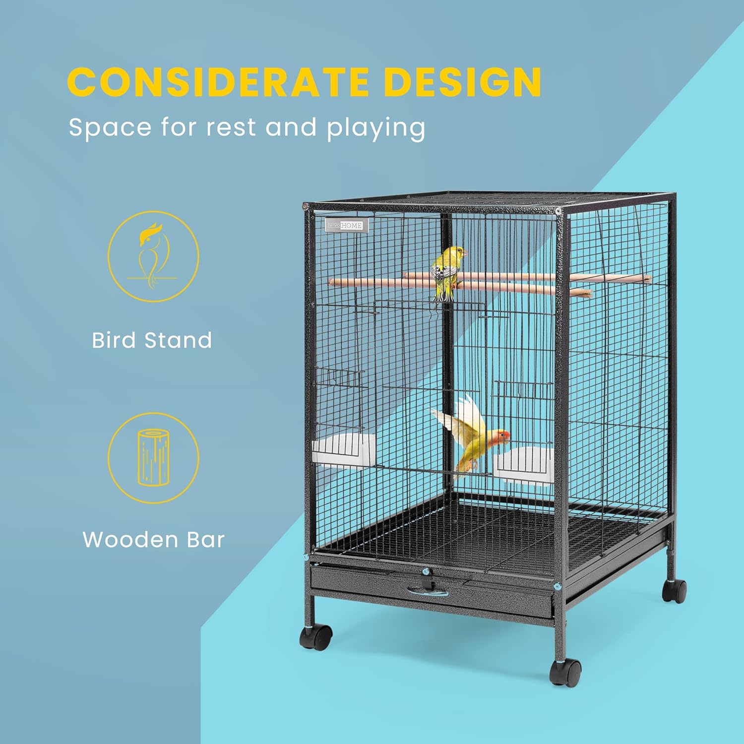 Outdoor Garden Bird Bath Solar Fountain with Wrought Iron Stand 7k