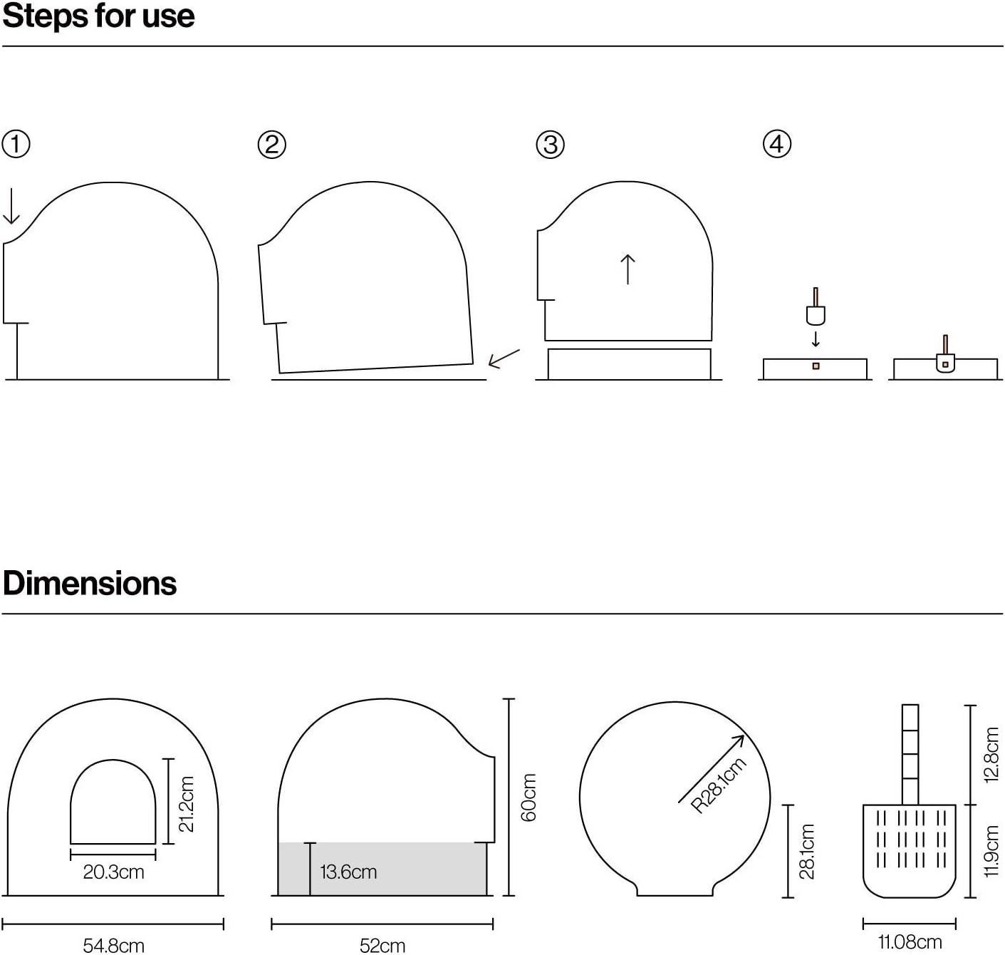 Cat Litter Box Dome Extra Large Modern Minimalist A7