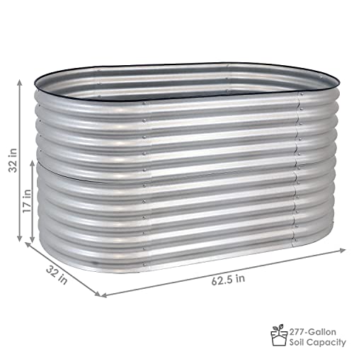 Oval Raised Garden Bed Stackable Steel Planter Kit Brown k7