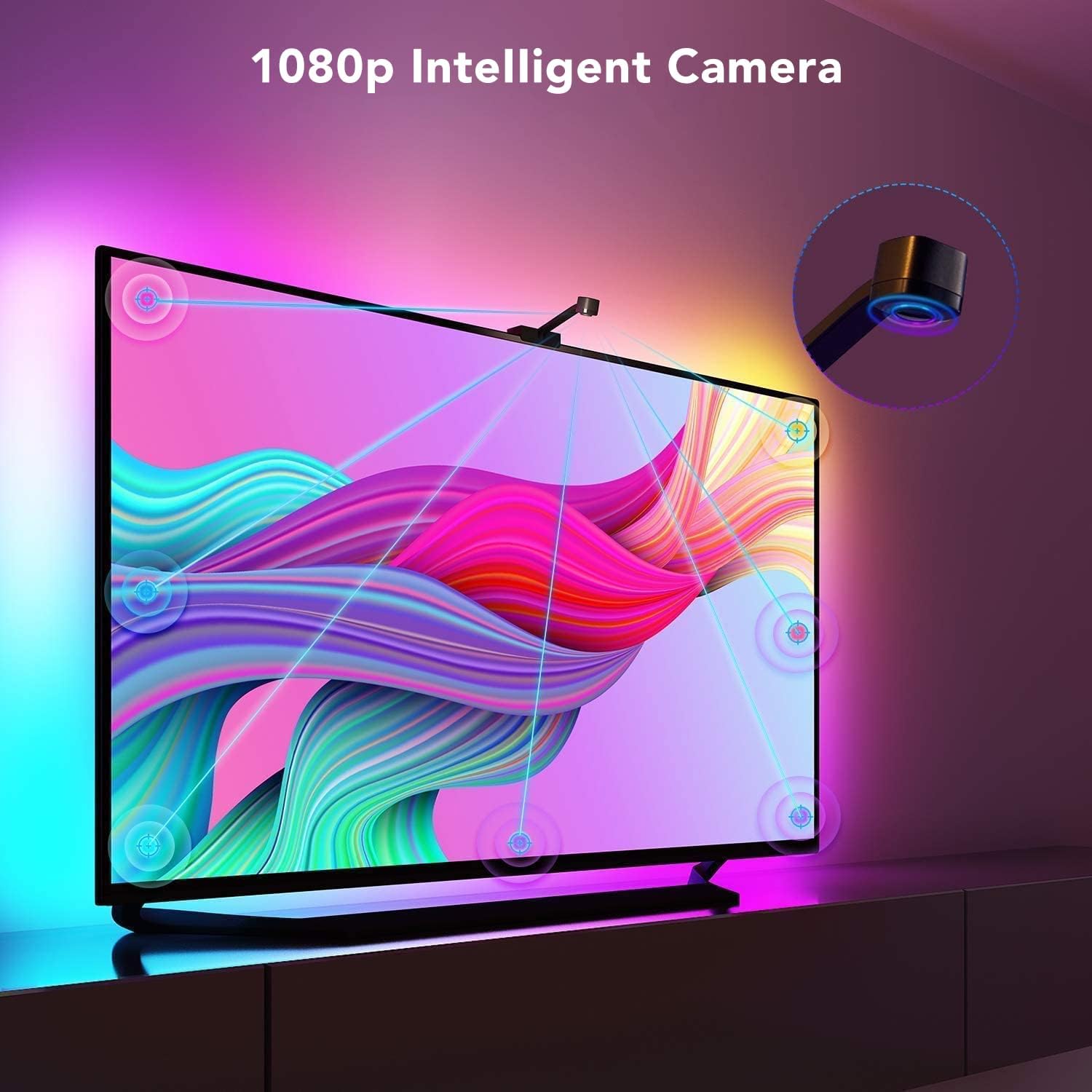 TV LED Backlights for 75-85 inch, 16.4ft RGBIC WiFi with Camera, App Control a7