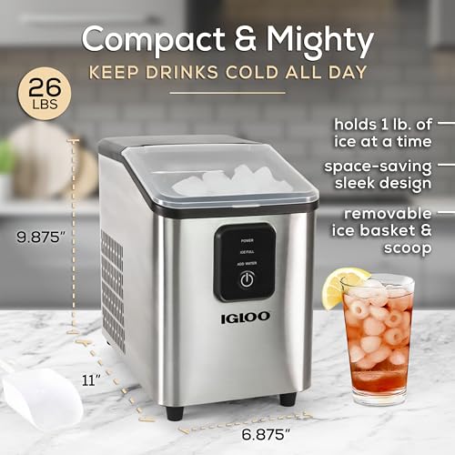 Electric Countertop Ice Maker Machine Portable 33lbs 24h Stainless Steel A7