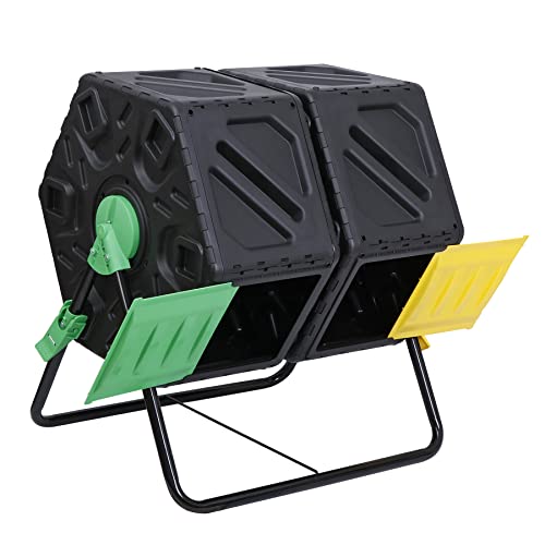 Compost Tumbler for Garden Outdoor, 37 Gallon, Black k7