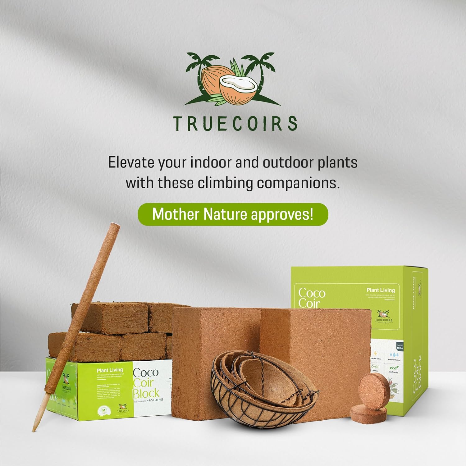 Organic Coco Coir Compressed Brick Low EC PH Balanced a7