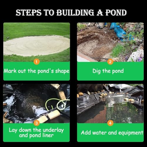 Pond Liner 20 Mil HDPE for Outdoor Fish Pond 10x13ft a7