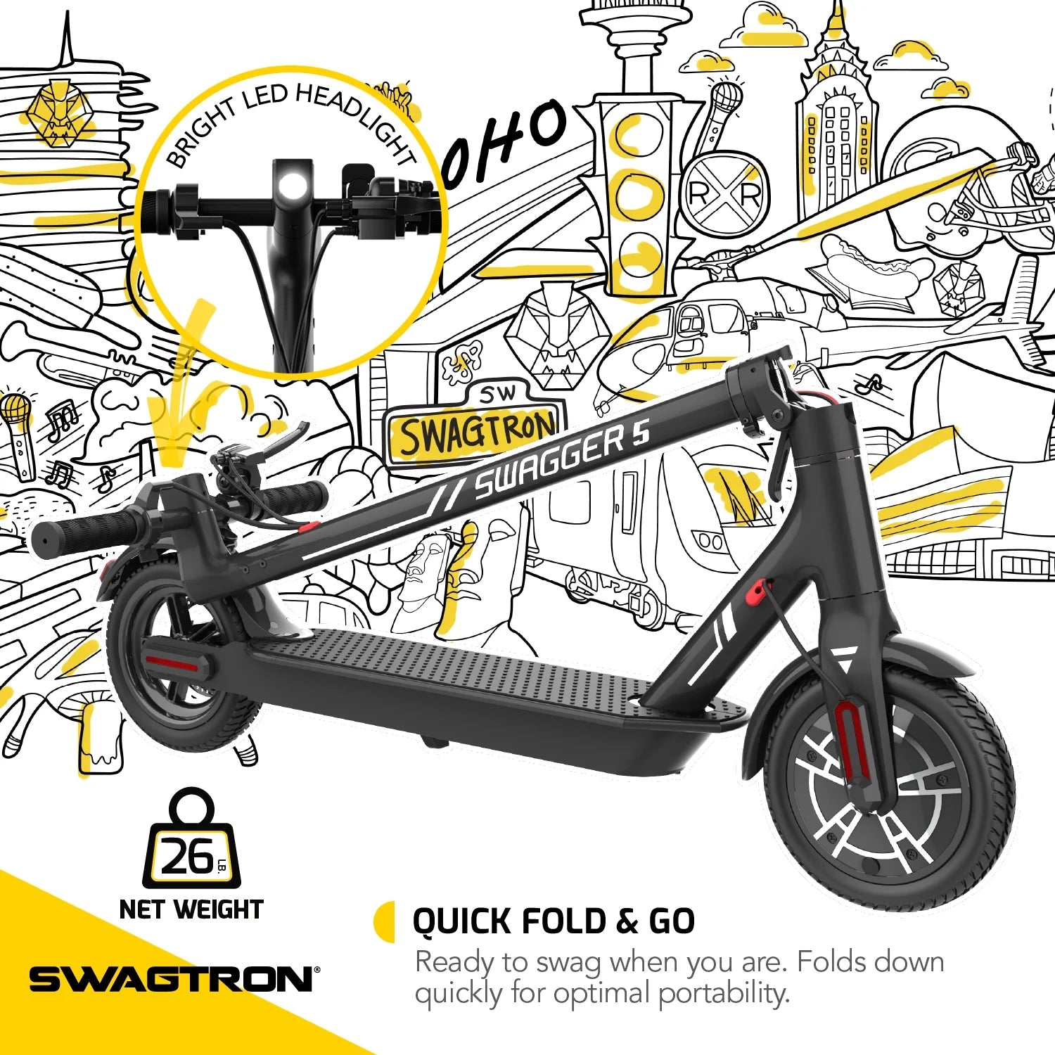 Adult Electric Scooter 320 lb Capacity 18 Mph A7