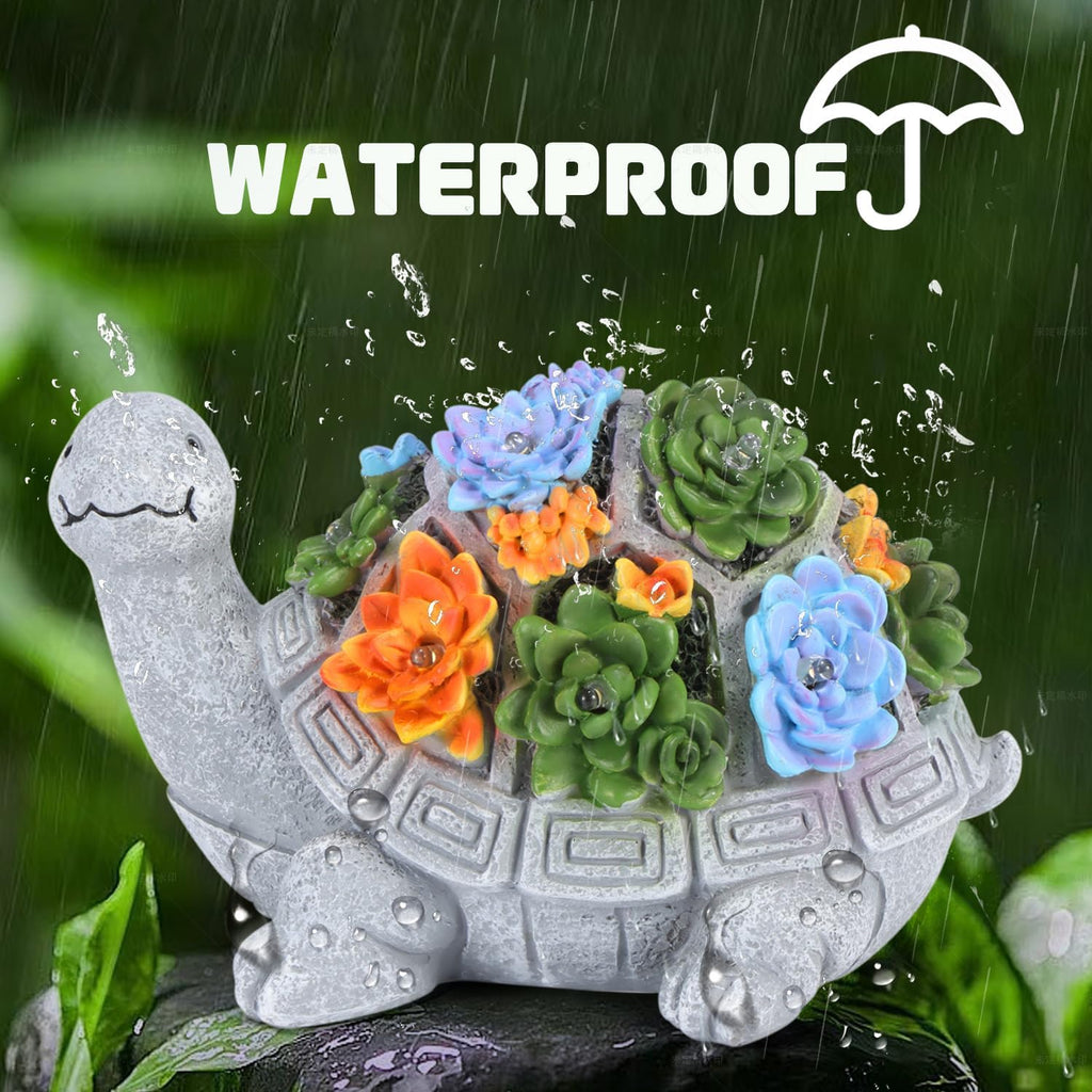 Solar Garden Turtle Statue with LED Lights 7k