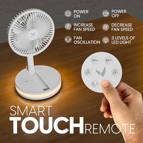Portable Wireless Fan with 4 Speeds and Remote Control k7p