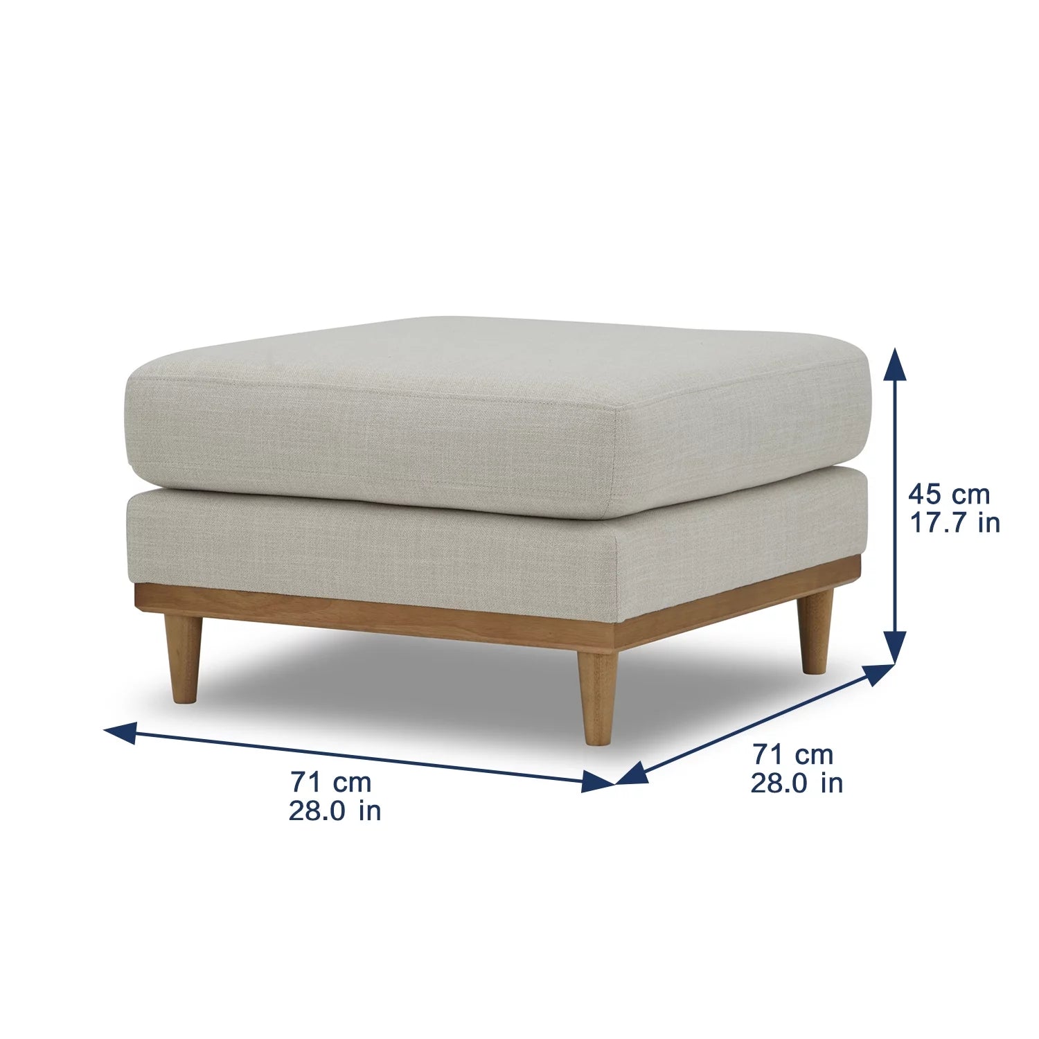 Wood Frame Ottoman Light Honey Finish 7k