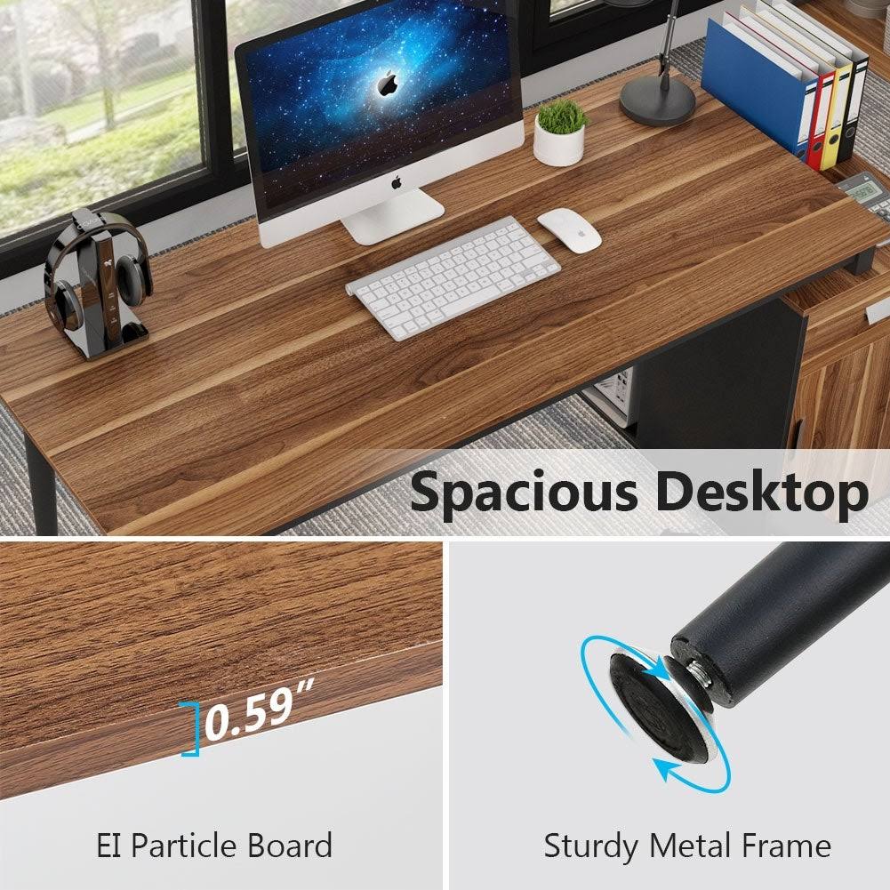 55 inch Computer Desk with Drawers and Storage Cabinet k7