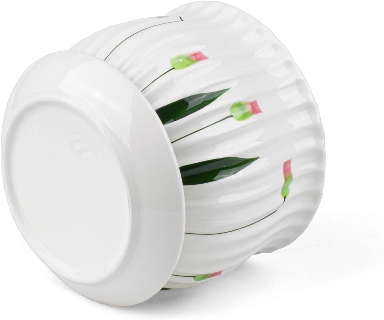 Ceramic Plant Pots Set of 3 with Saucers a7