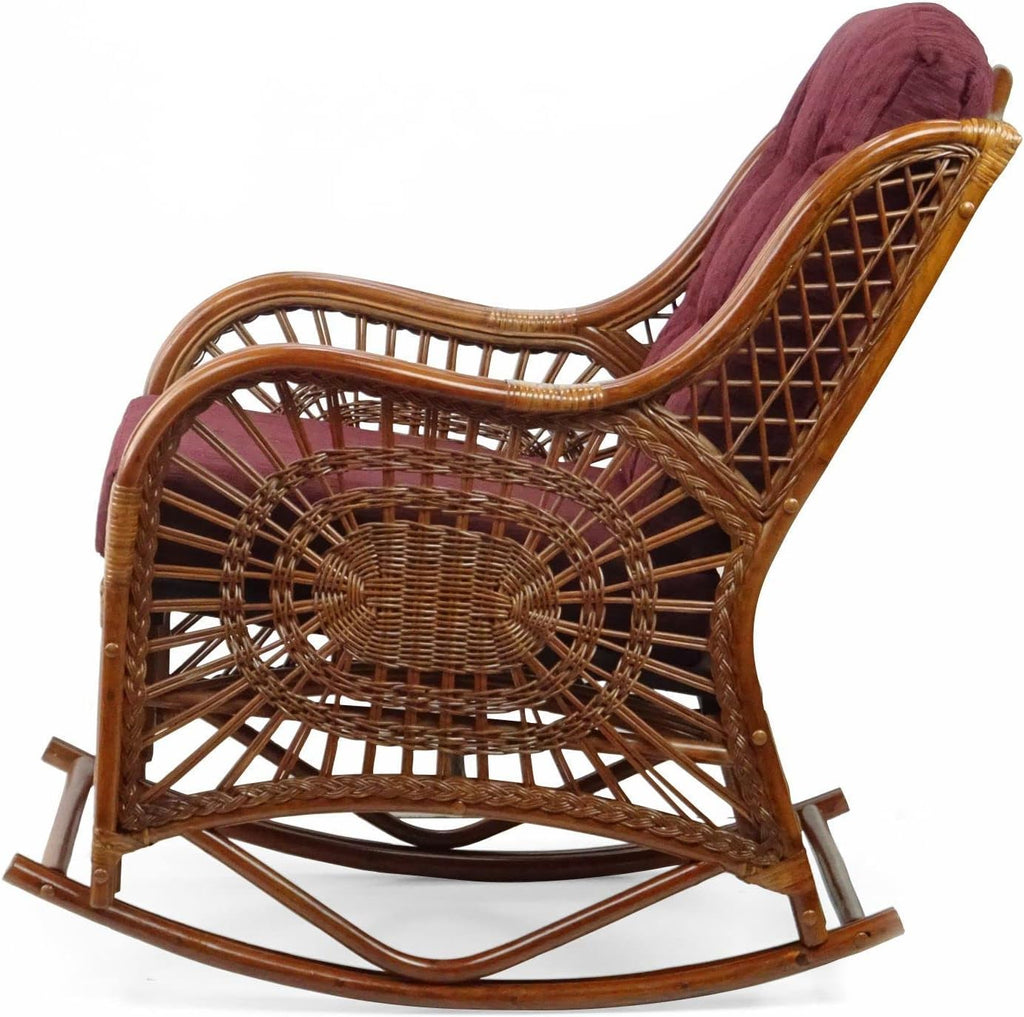 Rattan Rocking Lounge Chairs Set of 2 with Coffee Table 7k
