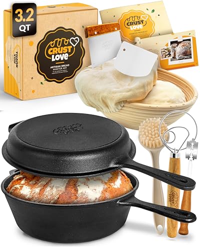 Cast Iron Dutch Oven for Bread Baking with Lid 3.2QT k7