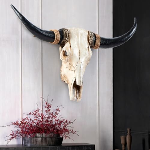Cow Skull Wall Decor Black 7k