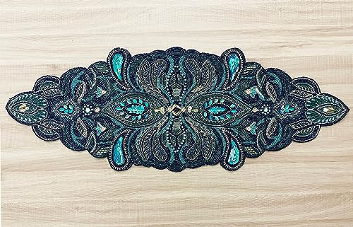 Beaded Table Runner 13x36 Multicolour H7q