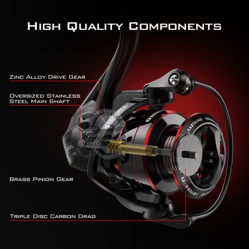 Fishing Reel Spinning 5.2:1 Gear Ratio 22Lbs Carbon Drag 9k