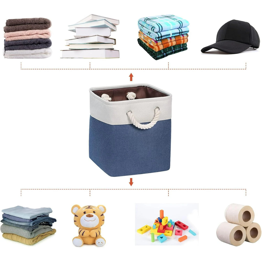 Collapsible Fabric Storage Bins with Handles, Set of 6 7k