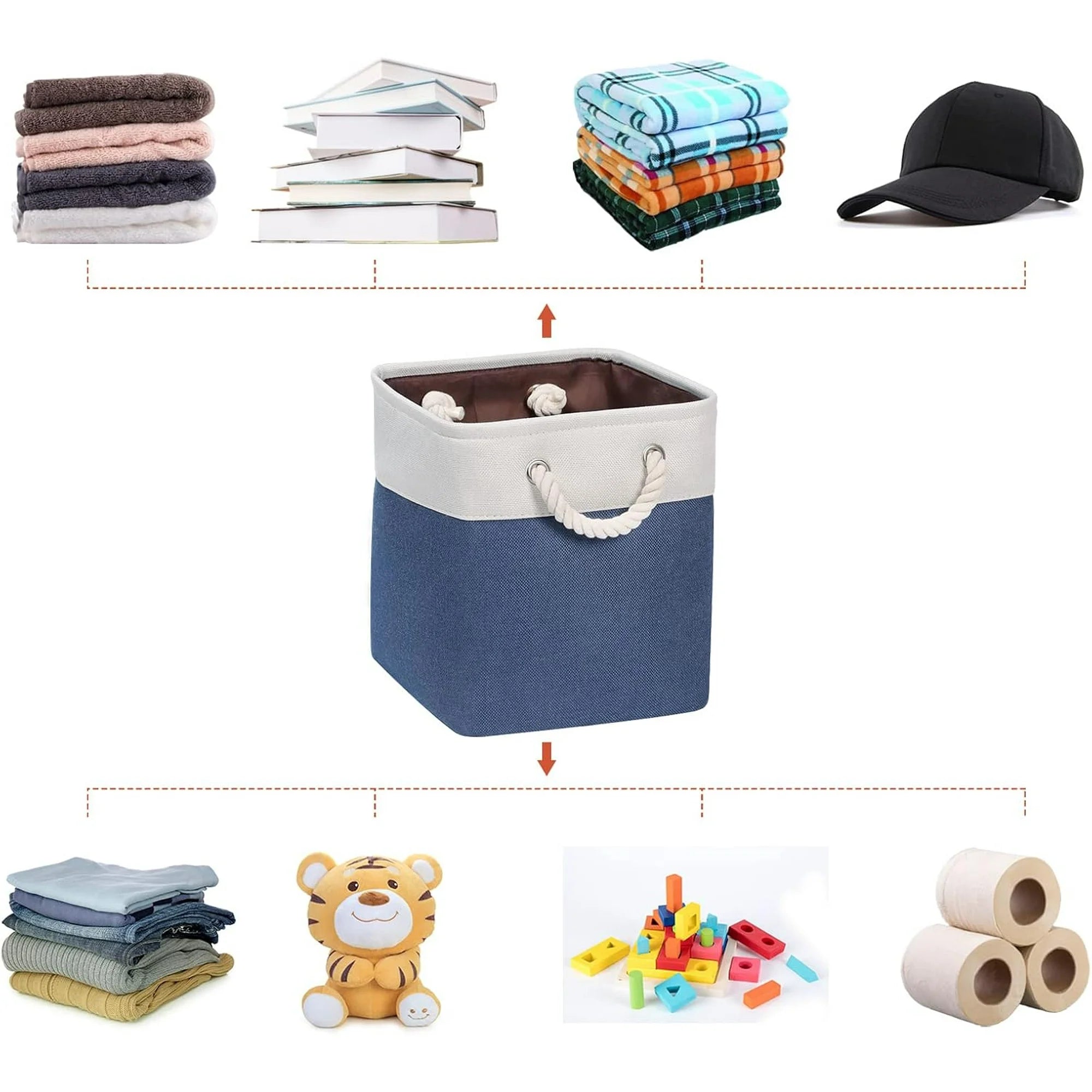 Collapsible Fabric Storage Bins with Handles, Set of 6 7k
