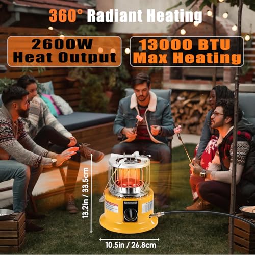 Propane Heater & Stove, 13000 BTU Portable Indoor/Outdoor 7k
