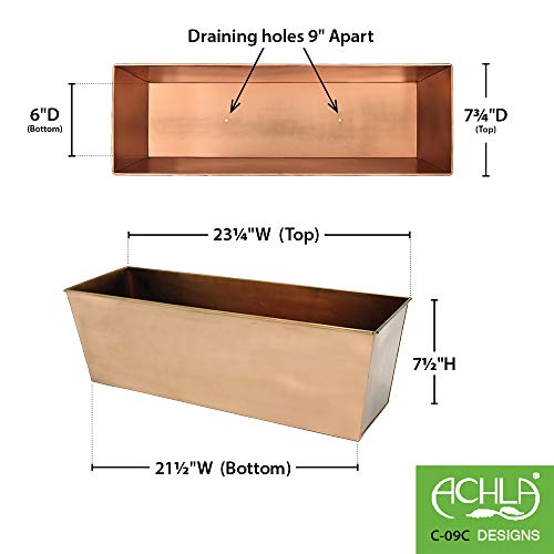 Copper Window Flowerbox Planter Large A7k