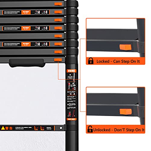 Telescoping Ladder with Stabilizers, 330lbs Capacity, Collapsible for Home Outdoor k7