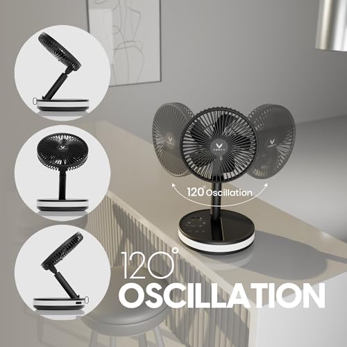 Portable Wireless Fan with 4 Speeds and Remote Control k7p