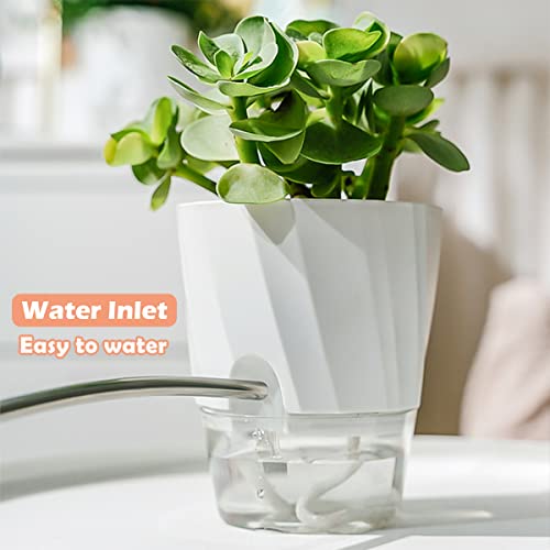 Self Watering Planters 6 Inch for Indoor Plants White a7