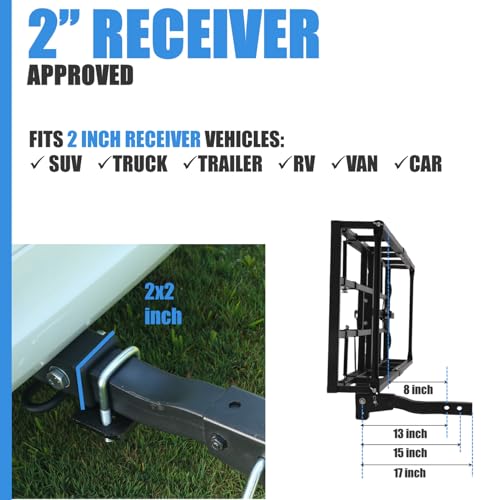 Bike Rack for 2 Ebikes, Heavy-Duty, 2" Receiver A7k