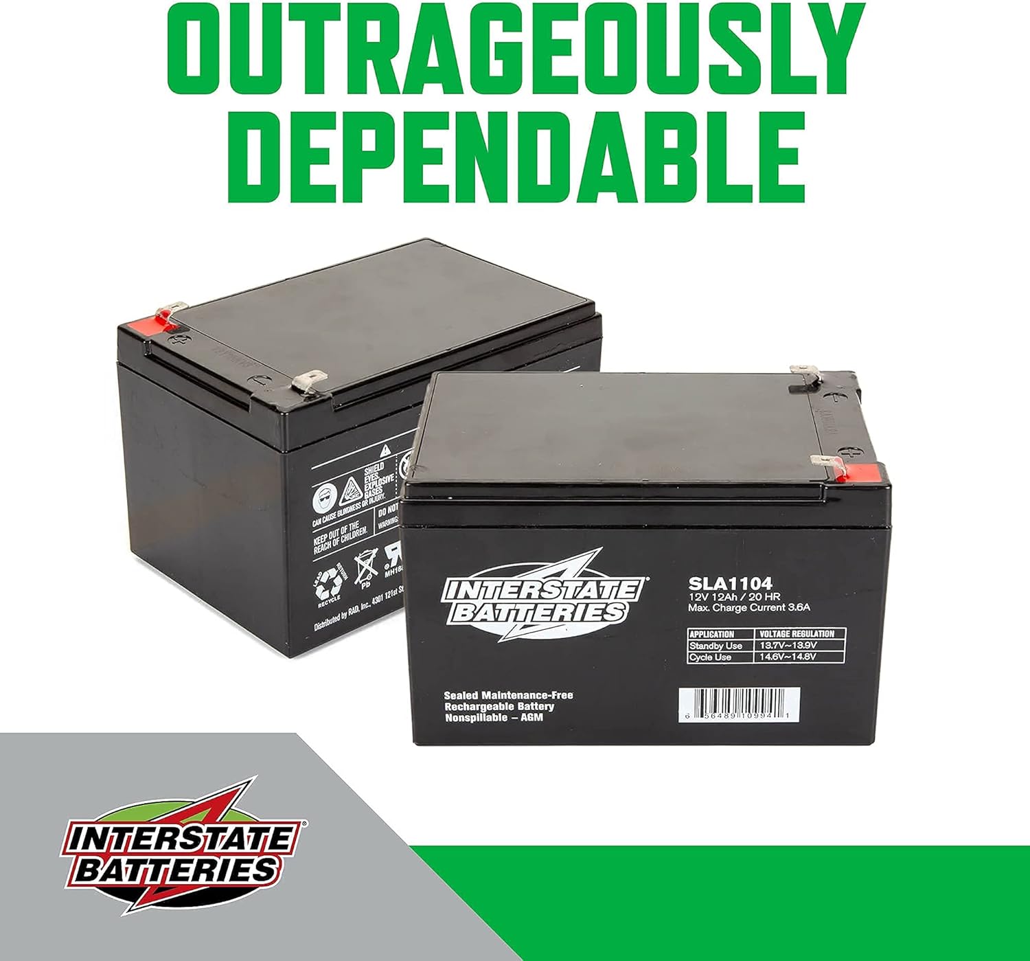 12V 12Ah Sealed Lead Acid Rechargeable Battery Pack of 2 q7