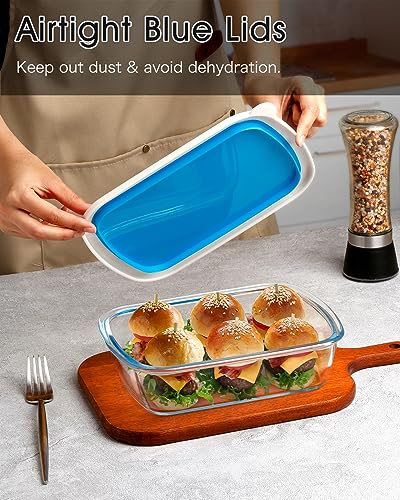 3 QT Rectangle Glass Baking Dish with Lid 9x11 Inch Oven Pan k7