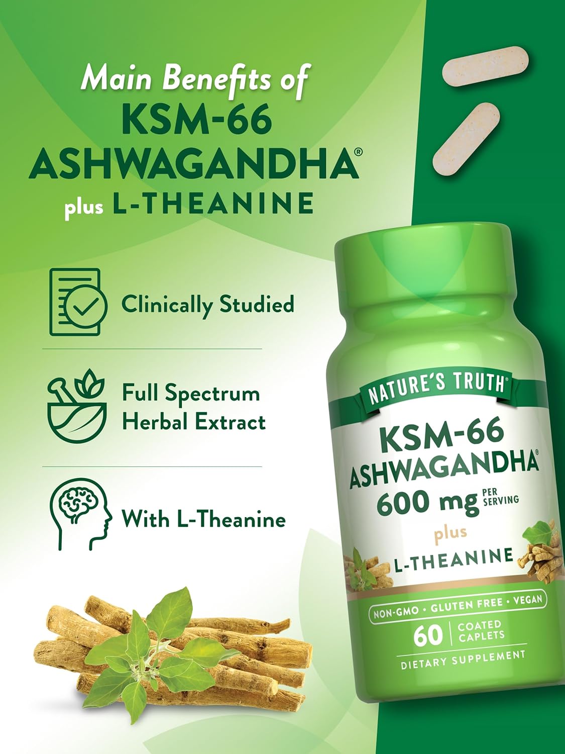 Ashwagandha with L-Theanine Capsules 60 Count a7