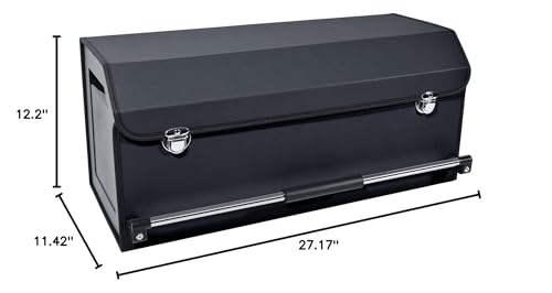Car Organizer Trunk, Collapsible Leather with Lid, Auto Cargo Storage a7