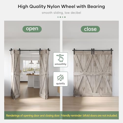 Bifold Sliding Barn Door Hardware Track Kit 4f