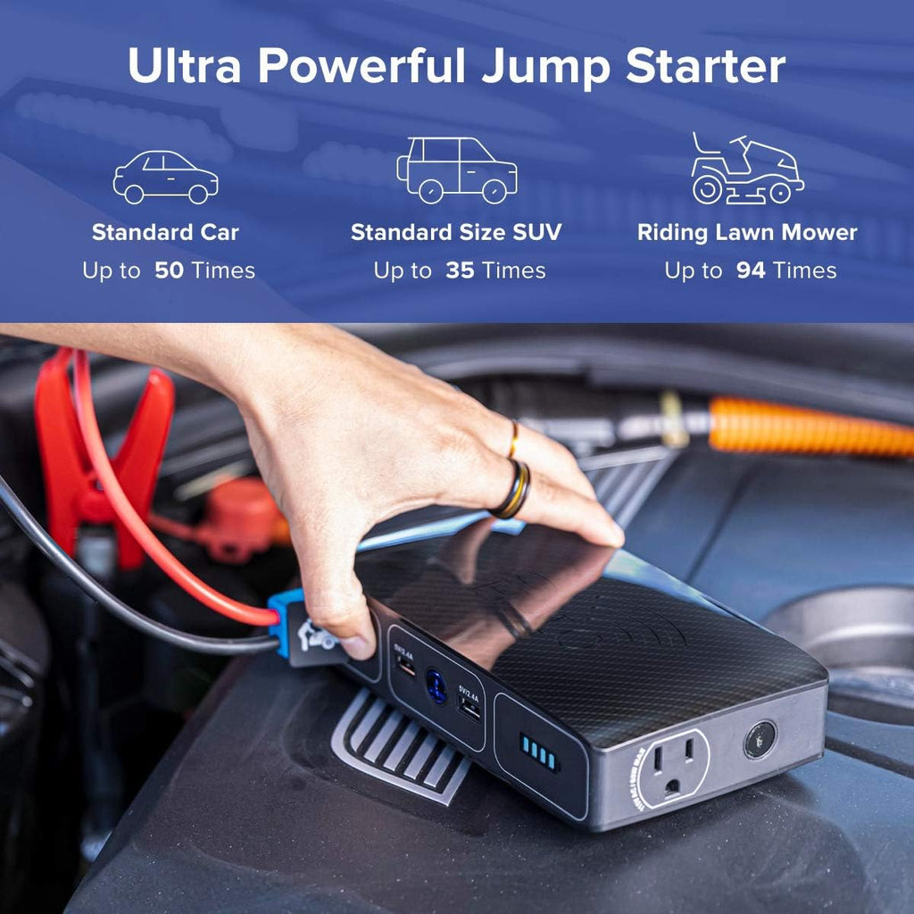 Wireless Laptop Power Bank 44400mWh Portable Charger Car Jump Starter AC Outlet Rose Gold k7