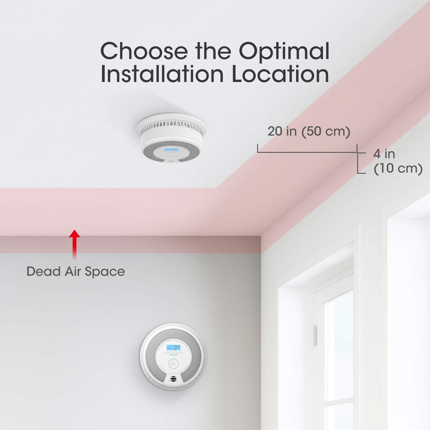 Smoke and CO Detector Alarm with LCD Display, 5-Pack k7