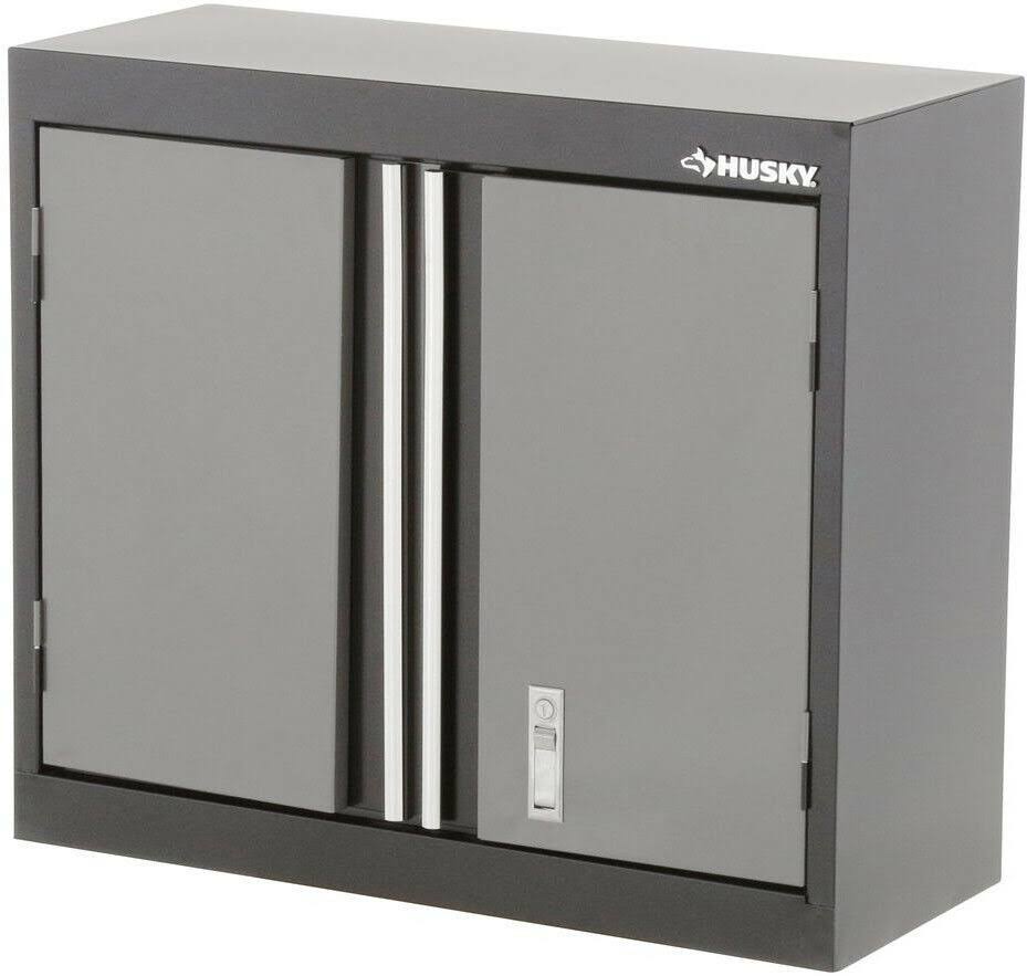 Steel Garage Wall Cabinet Black Grey k7