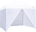 Eurmax USA Full Zippered Walls for 10 x 10 Easy Pop Up Canopy Tent,3 Removable Enclosure sidewalls & 1 Middle Door Wall,4 Walls ONLY(White)