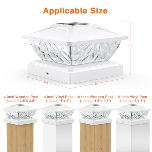 Solar Post Cap Lights Outdoor Waterproof Deck Lights 4x4 5x5 k7