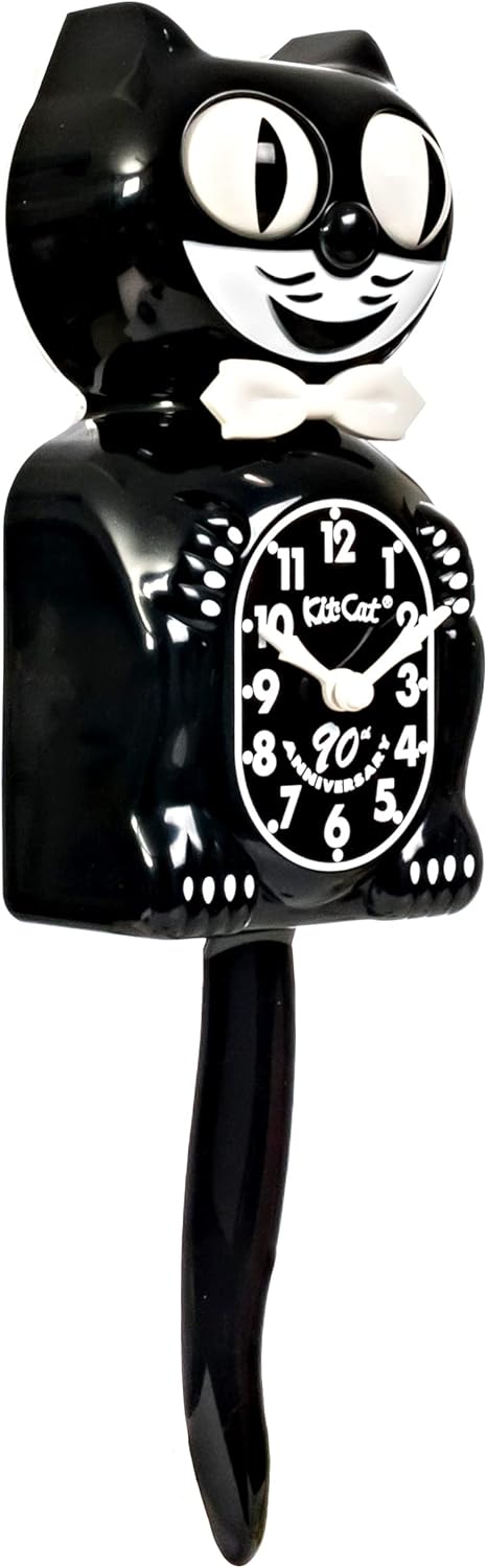 Cat Wall Clock Black Collectors Box 7k