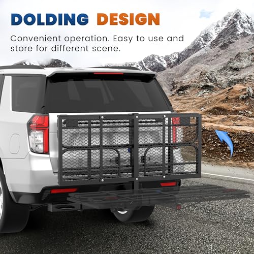 Folding Hitch Mount Cargo Carrier 2" Receiver 60x24x14 A7