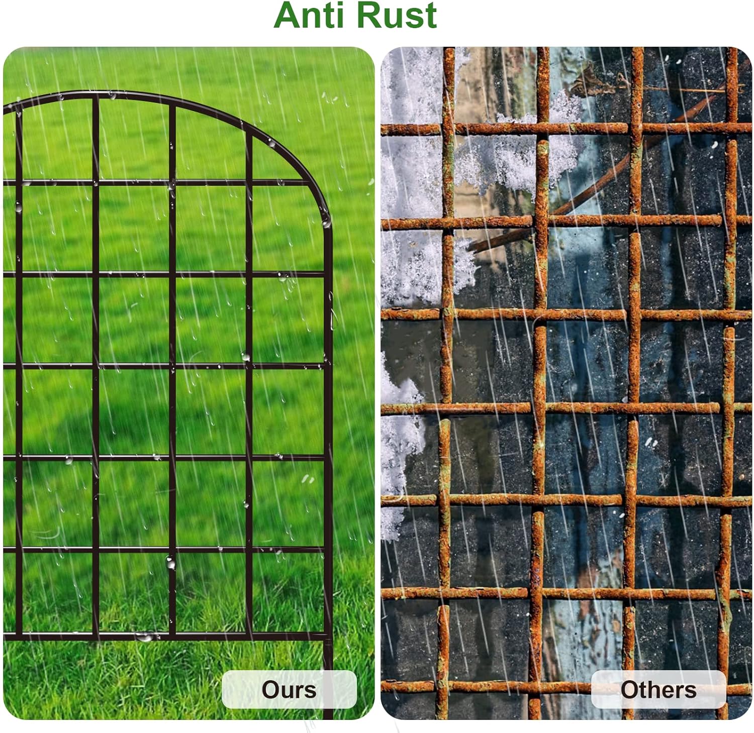 Decorative Garden Fence Border 10 Pack Rustproof Metal a7