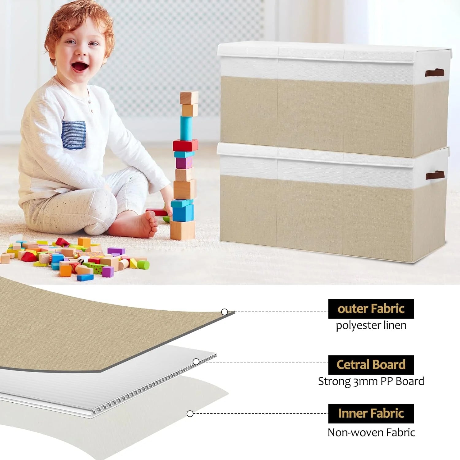 Extra Large Toy Storage Box with Lid and Dividers a7