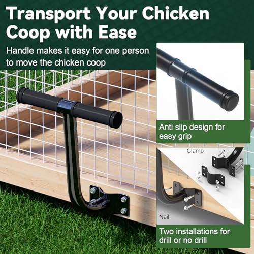 Chicken Coop Wheels Kit 2 Pack 4" Casters with Lifting Handle a7