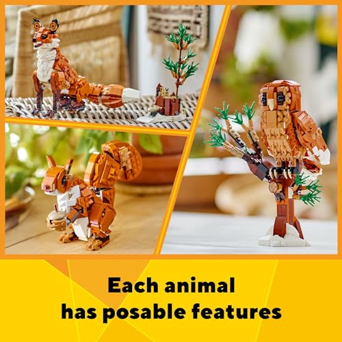 Forest Animals Red Fox Building Toy 3in1 Ages 9+ K7p