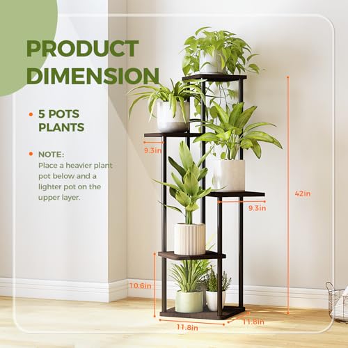 4 Tier Plant Stand Indoor Metal Shelf Black k7