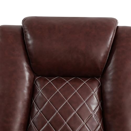 Brown Leather Recliner Sofa Set 3-Piece A7k