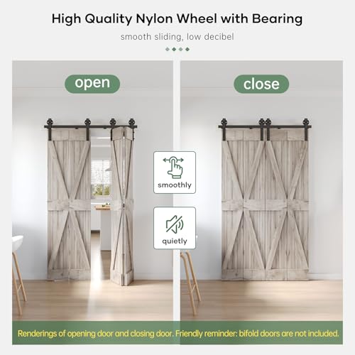 Bifold Sliding Barn Door Hardware Track Kit 4f