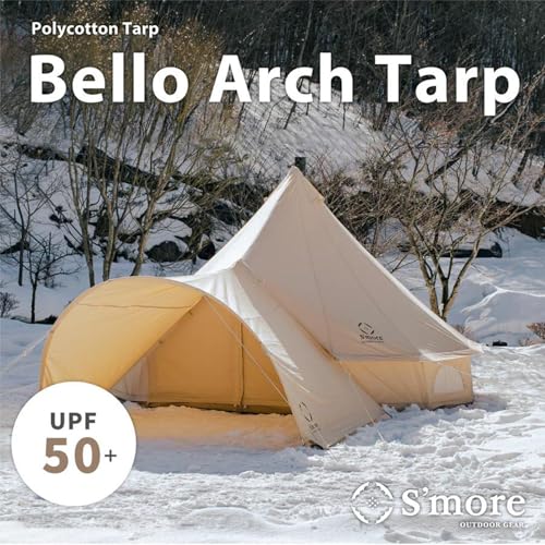 Canvas Bell Tent with Stove Jack, 4 Season Camping for 3-6 Person A7