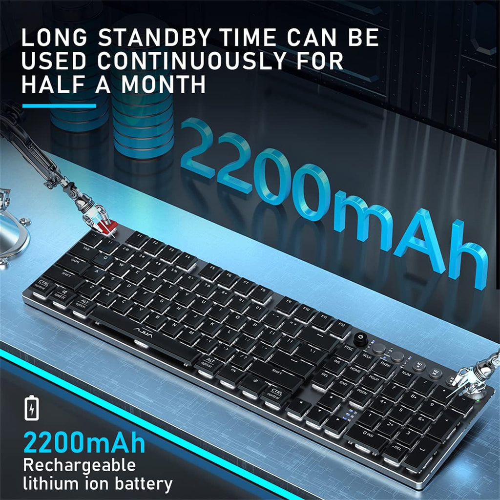 Wireless Bluetooth Mechanical Keyboard RGB Backlit 104 Keys A7