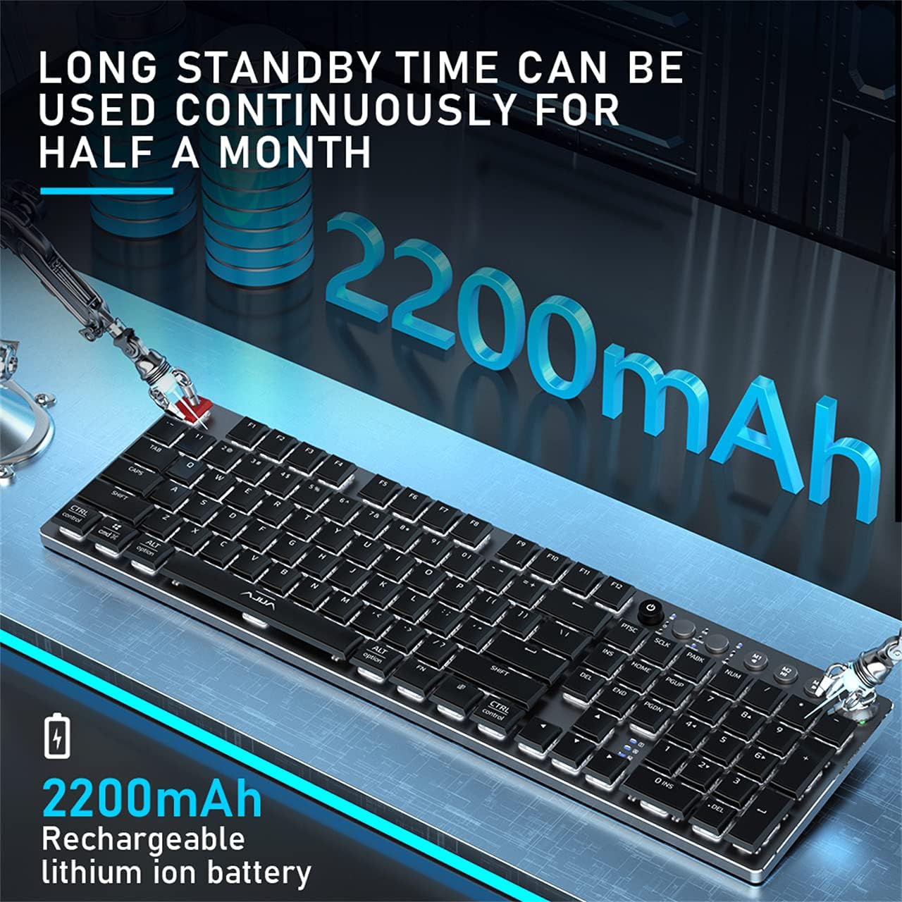 Wireless Bluetooth Mechanical Keyboard RGB Backlit 104 Keys A7