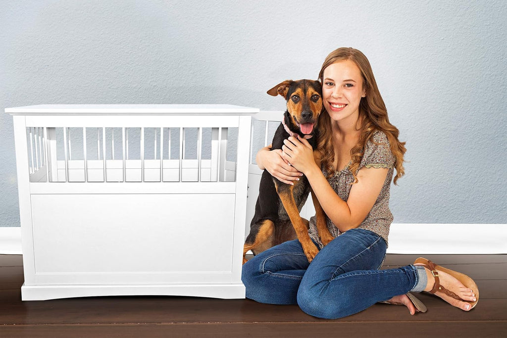 Dog Crate End Table White Large k7